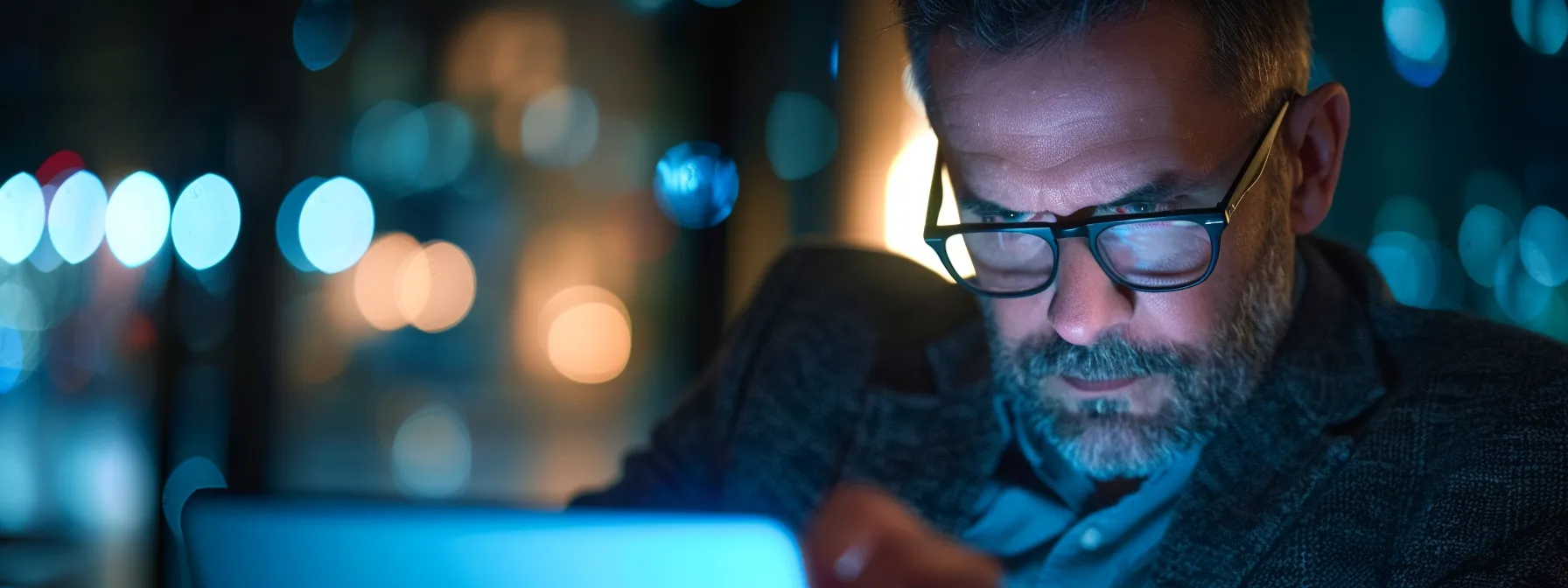 a high-ranking executive receiving a suspicious email with a misleading url, unaware of the looming danger of a whaling attack.
