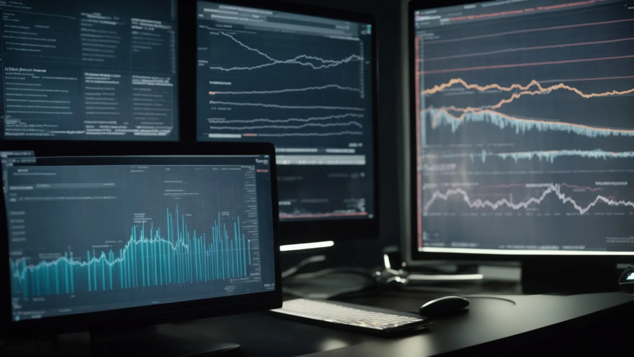 a scientist reviews complex graphs on a computer screen, highlighting anomalies in the data.