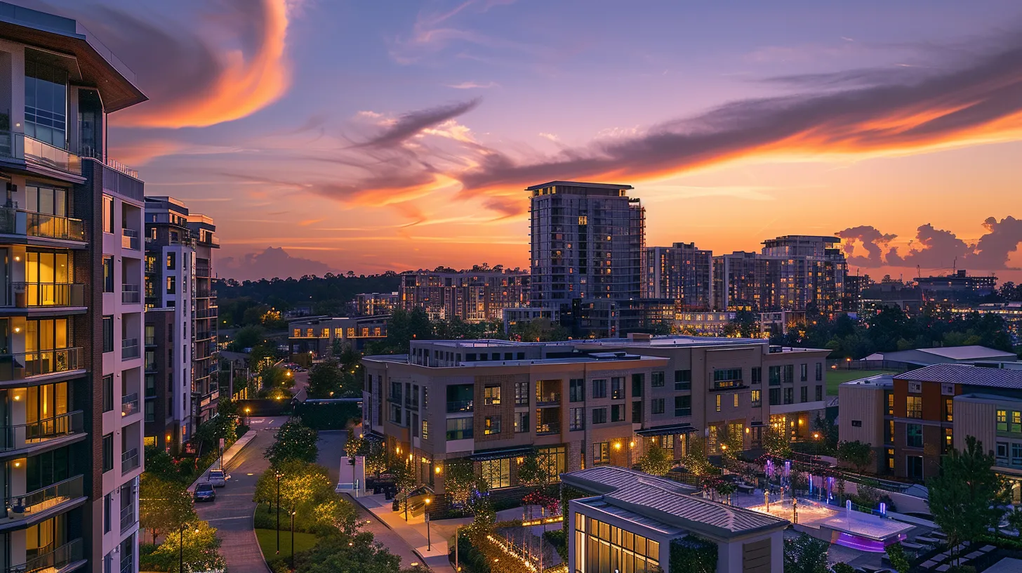 a vibrant city skyline at sunset reflects the potential and diversity of real estate investment, showcasing luxurious apartments and bustling streets filled with life, perfectly encapsulating the dynamic nature of property ventures. a vibrant city skyline at sunset reflects the potential and diversity of real estate investment, showcasing luxurious apartments and bustling streets filled with life, perfectly encapsulating the dynamic nature of property ventures.