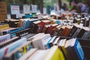 a shelf of books