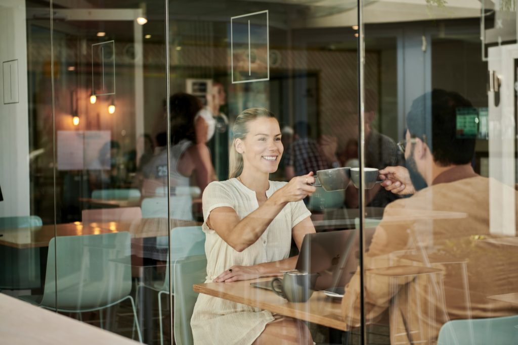 a person sitting at a table