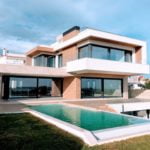 a house with a swimming pool