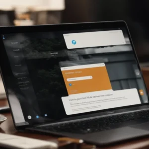 a laptop displaying a secure login screen with additional verification prompt on a smartphone beside it.