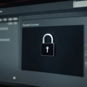 a computer screen displaying a padlock icon in the browser's address bar, symbolizing secure web connection.