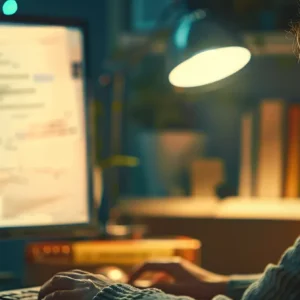 a person reviewing suspicious emails on a computer screen.