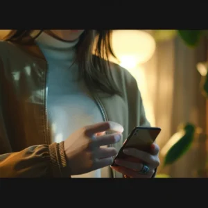 a person receives a suspicious text message on their smartphone from an unknown sender.