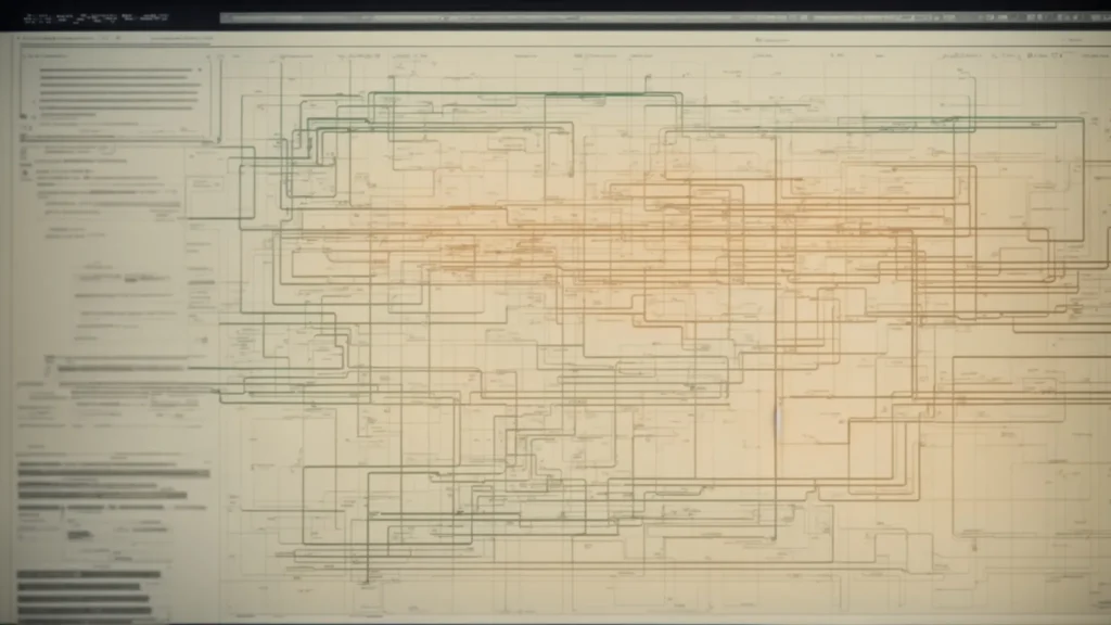 a computer screen displaying a complex flowchart that illustrates the steps of a divide and conquer algorithm.