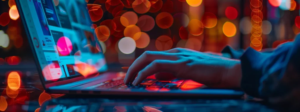 a person typing on a laptop with multiple tabs open to different guest posting websites.