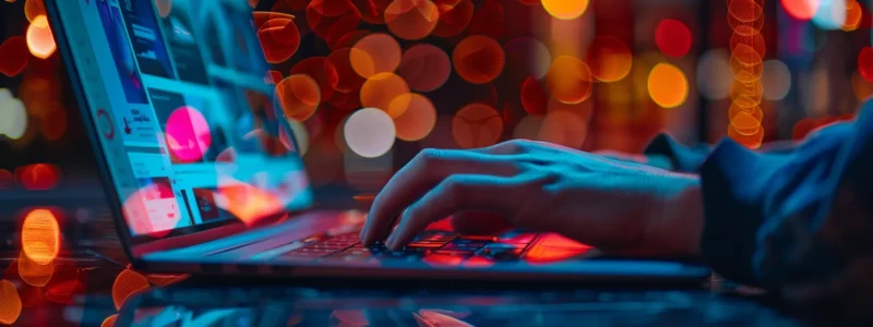 a person typing on a laptop with multiple tabs open to different guest posting websites.
