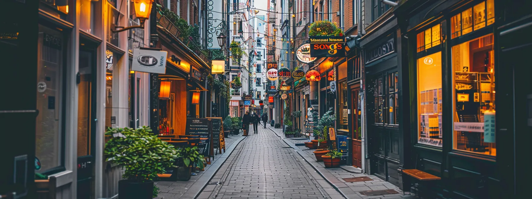 a bustling city street lined with vibrant storefronts, each boasting a meticulously curated google my business listing to attract and engage local customers.